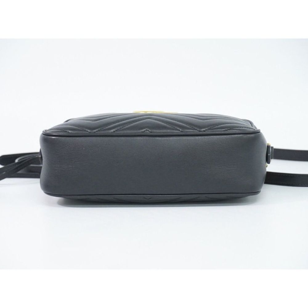 Gucci Gg Marmont Black Leather Shoulder Bag (Pre-Owned) - Picture 3 of 12